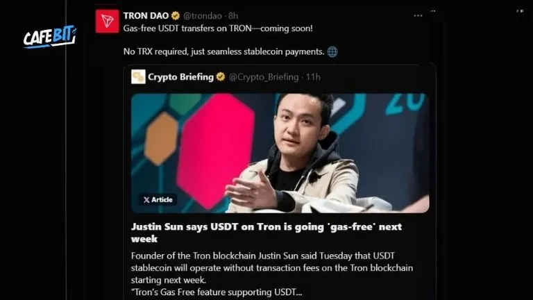 Tron sẽ ra mắt tính năng “Gas Free” cho USDT