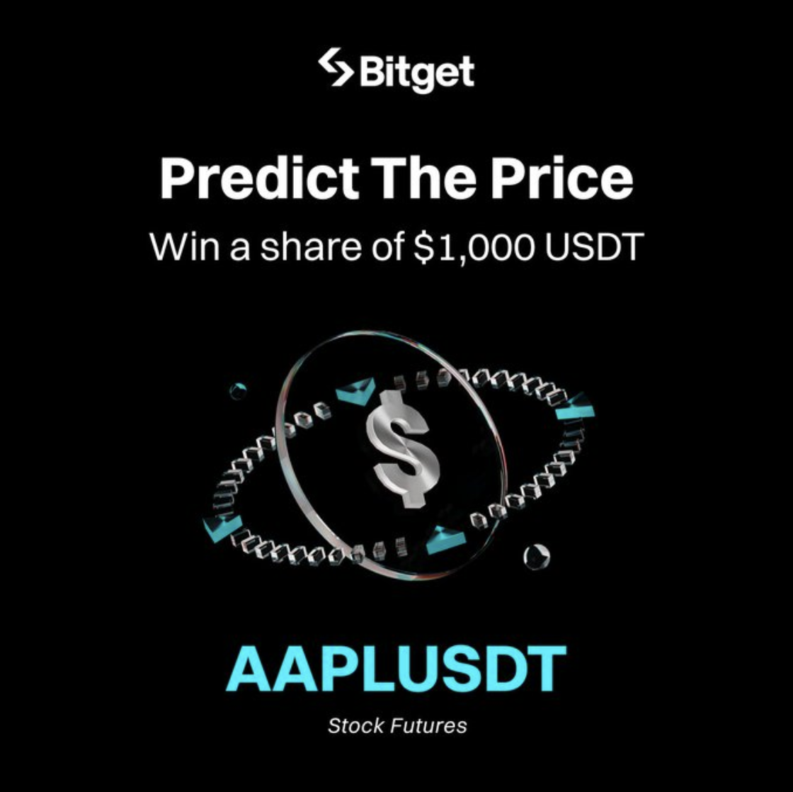 Hình ảnh bài viết: Dự Đoán Giá Apple ($AAPL/USDT) Cùng Bitget và Nhận Ngay Phần Thưởng $1,000
