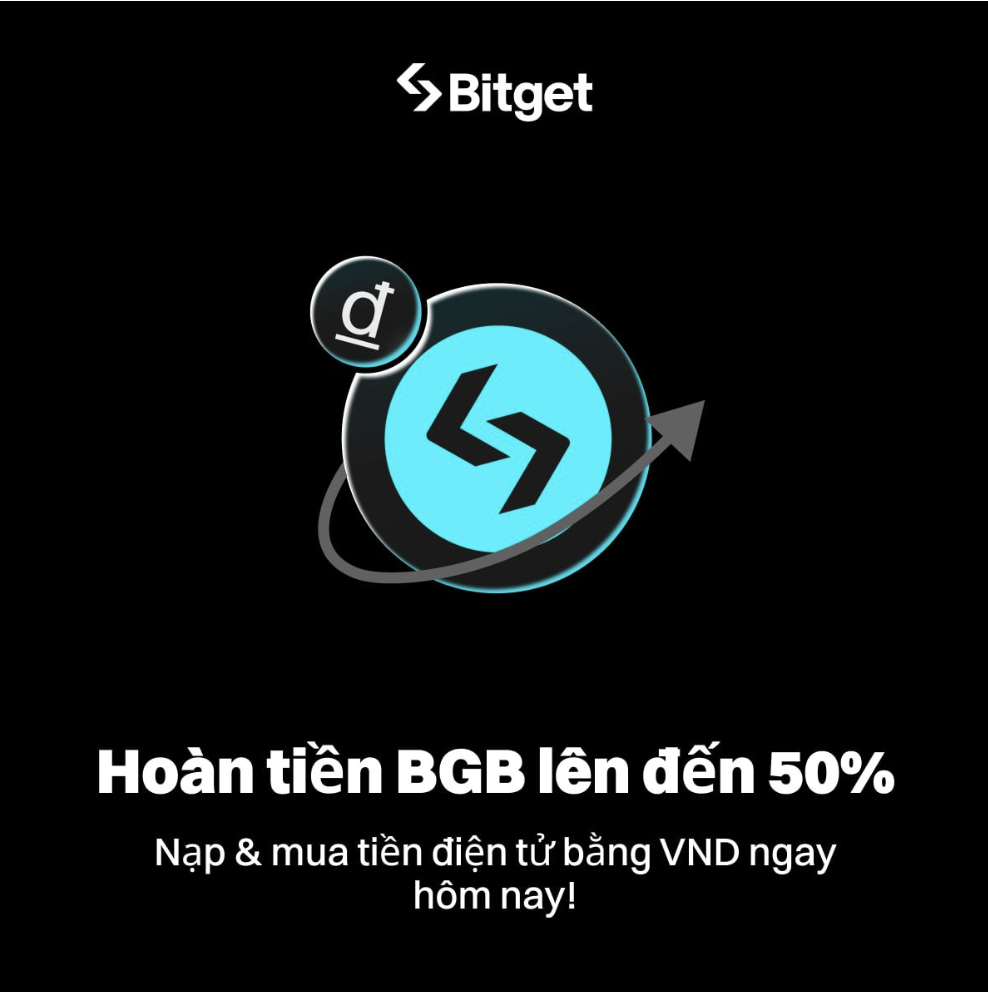 Hình ảnh bài viết: Hoàn Tiền BGB Lên Đến 50% Khi Nạp Và Mua Tiền Điện Tử Bằng VND Trên Bitget