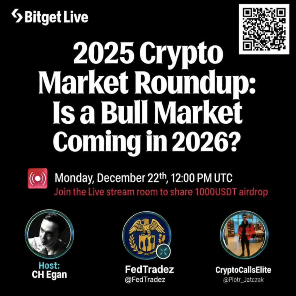 Hình ảnh bài viết: Tổng Kết 2025 & Dự Phóng 2026: Liệu “Siêu Chu Kỳ” Bò Tót Có Trở Lại? Cùng Bitget Live Săn Airdrop 1000 USDT Và Gặp Gỡ Top Trader