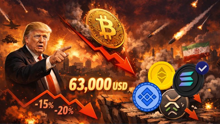 Hình ảnh bài viết: Trump xác nhận Mỹ tham gia tấn công Iran, Bitcoin rơi về 63.000 USD, altcoin lao dốc mạnh