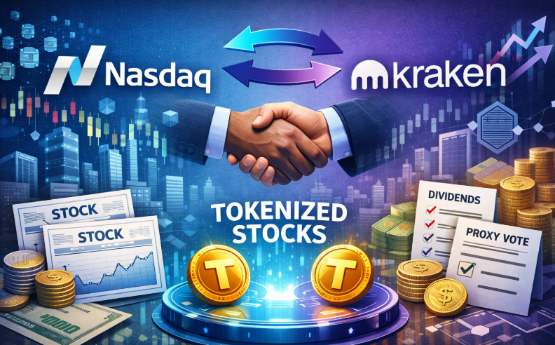 Hình ảnh bài viết: Nasdaq và Kraken hợp tác phát triển cổ phiếu token hóa