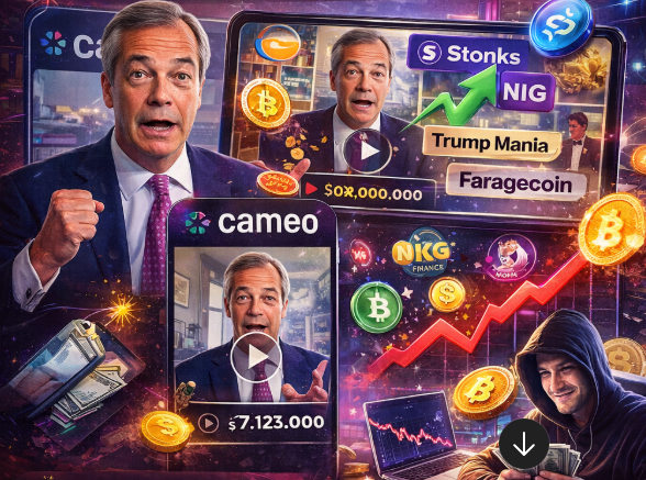Hình ảnh bài viết: Scam “mượn danh celeb”: Video của Nigel Farage bị biến thành công cụ shill coin rác