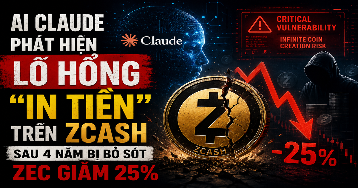 Hình ảnh bài viết: AI Claude phát hiện lỗ hổng “in tiền” trên Zcash sau 4 năm bị bỏ sót, ZEC lao dốc hơn 25%